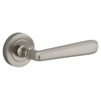 Iver Door Handle Copenhagen Round Rose Pair Satin Nickel