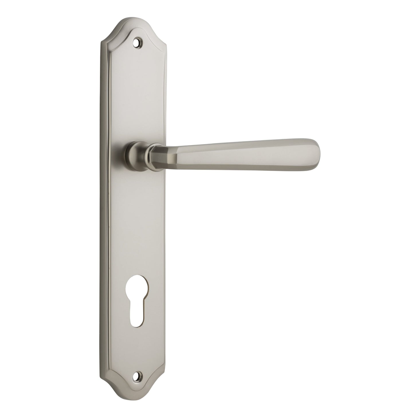 Iver Door Handle Copenhagen Shouldered Euro Pair Satin Nickel