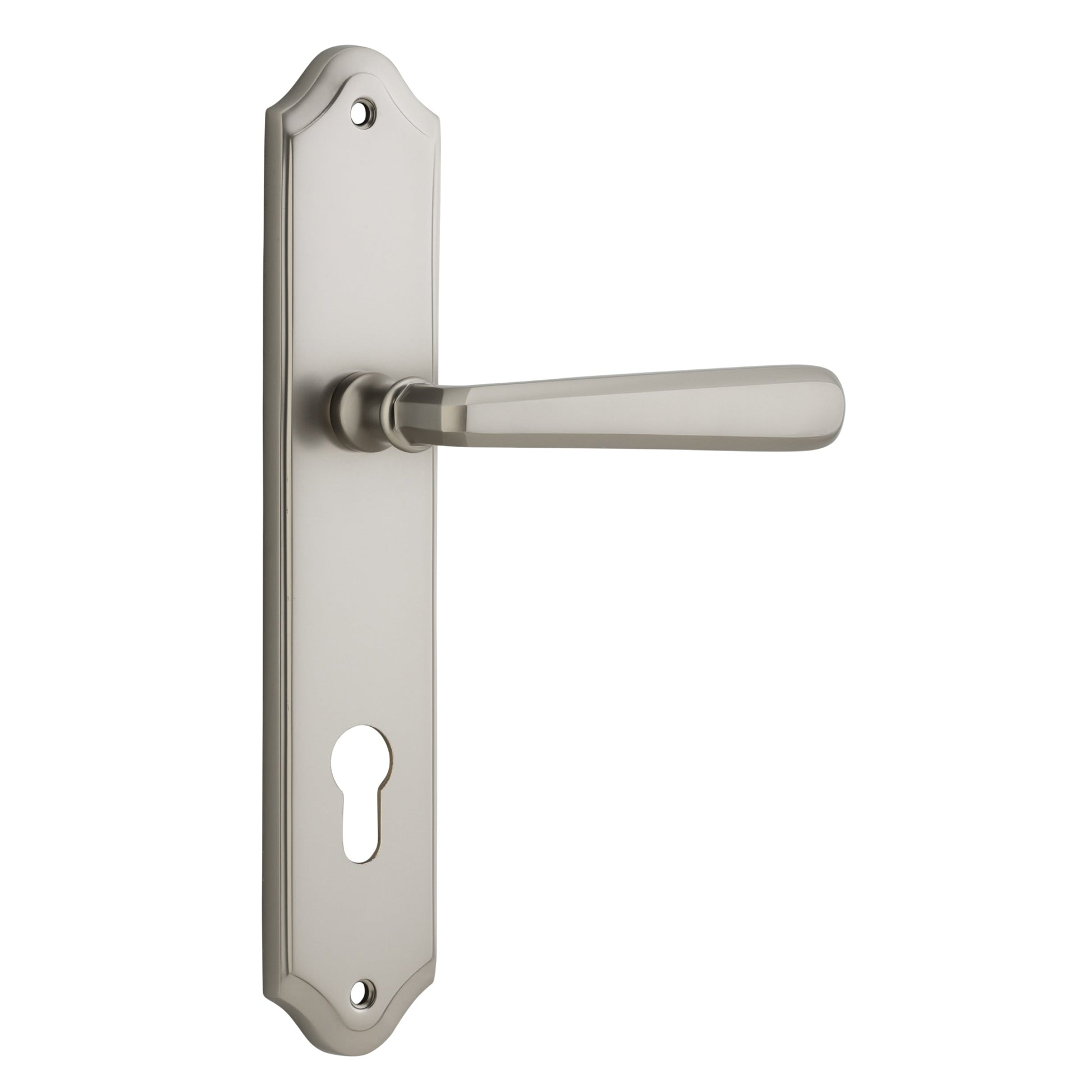 Iver Door Handle Copenhagen Shouldered Euro Pair Satin Nickel