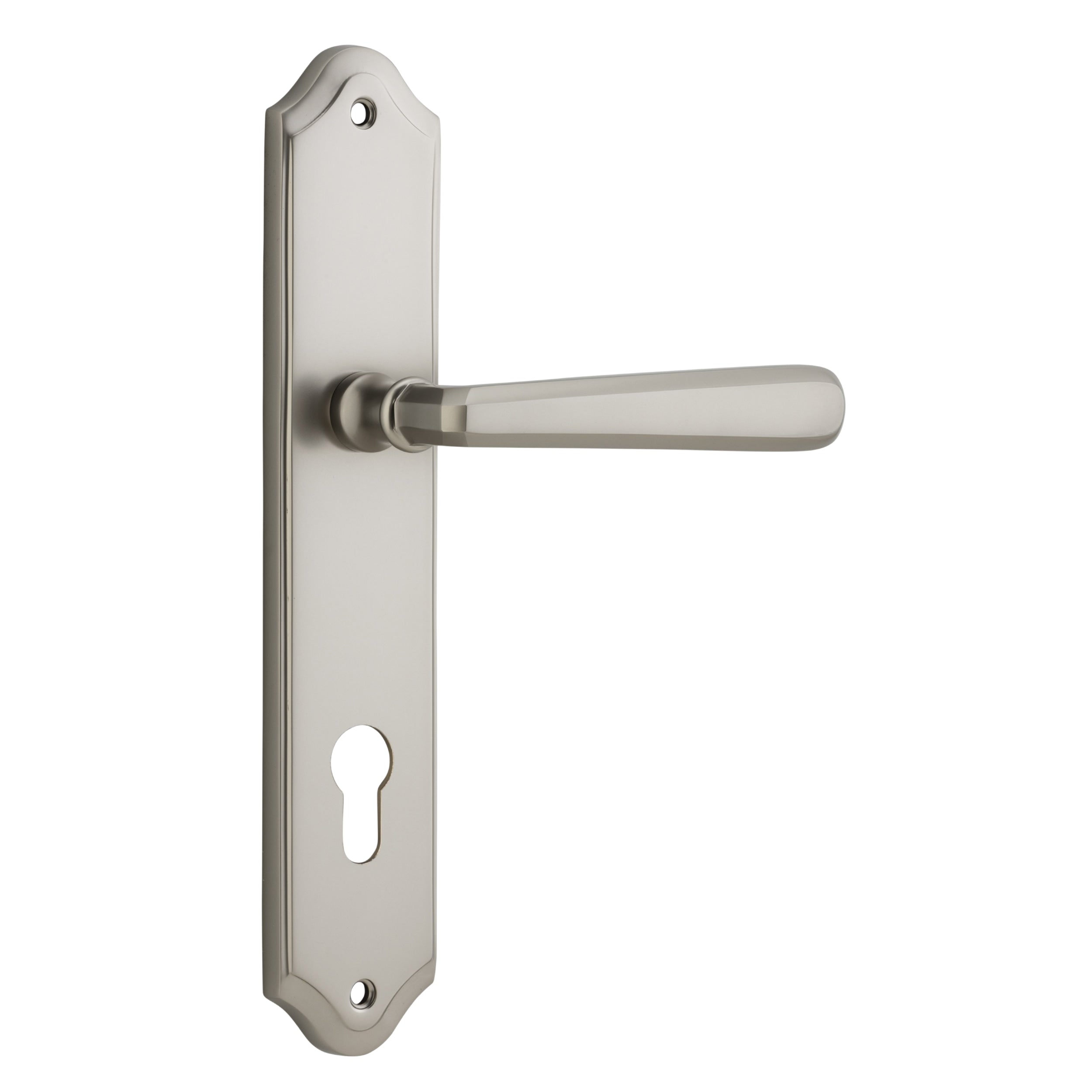 Iver Door Handle Copenhagen Shouldered Euro Pair Satin Nickel