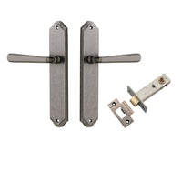 Iver Door Handle Copenhagen Shouldered Latch Pair Distressed Nickel Passage Kit