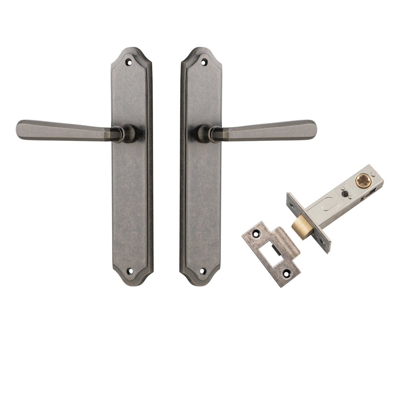 Iver Door Handle Copenhagen Shouldered Latch Pair Distressed Nickel Passage Kit