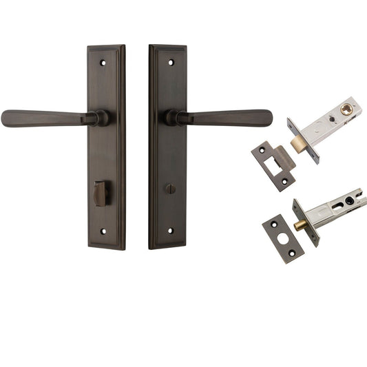 Iver Door Handle Copenhagen Stepped Privacy Pair Signature Brass Inbuilt Privacy Kit