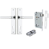 Iver Door Handle Helsinki Chamfered Key/Key Polished Chrome Entrance Kit