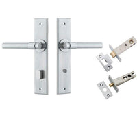 Iver Door Handle Helsinki Chamfered Privacy Brushed Chrome Privacy Kit