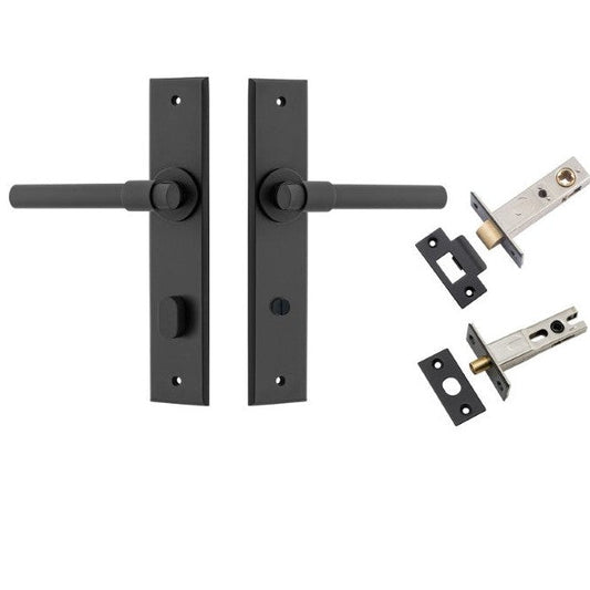Iver Door Handle Helsinki Chamfered Privacy Matt Black Privacy Kit