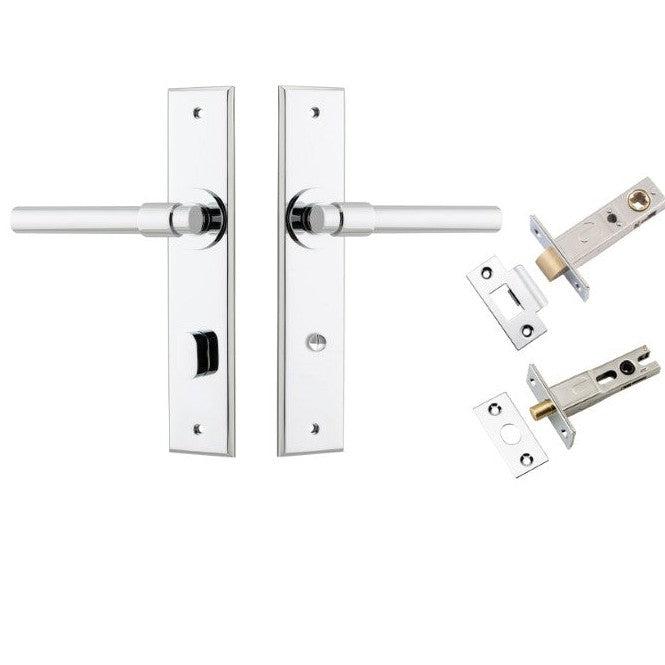 Iver Door Handle Helsinki Chamfered Privacy Polished Chrome Privacy Kit
