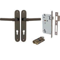 Iver Door Handle Helsinki Oval Euro Pair Key/Key Signature Brass Entrance Kit