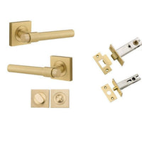 Iver Door Handle Helsinki Square Rose Brushed Gold PVD Privacy Kit
