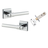 Iver Door Handle Helsinki Square Rose Polished Chrome Passage Kit