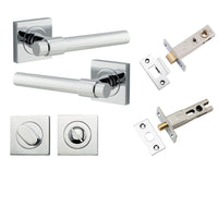 Iver Door Handle Helsinki Square Rose Polished Chrome Privacy Kit