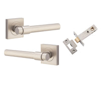 Iver Door Handle Helsinki Square Rose Satin Nickel Passage Kit