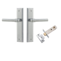 Iver Door Handle Helsinki Stepped Latch Pair Brushed Chrome Passage Kit
