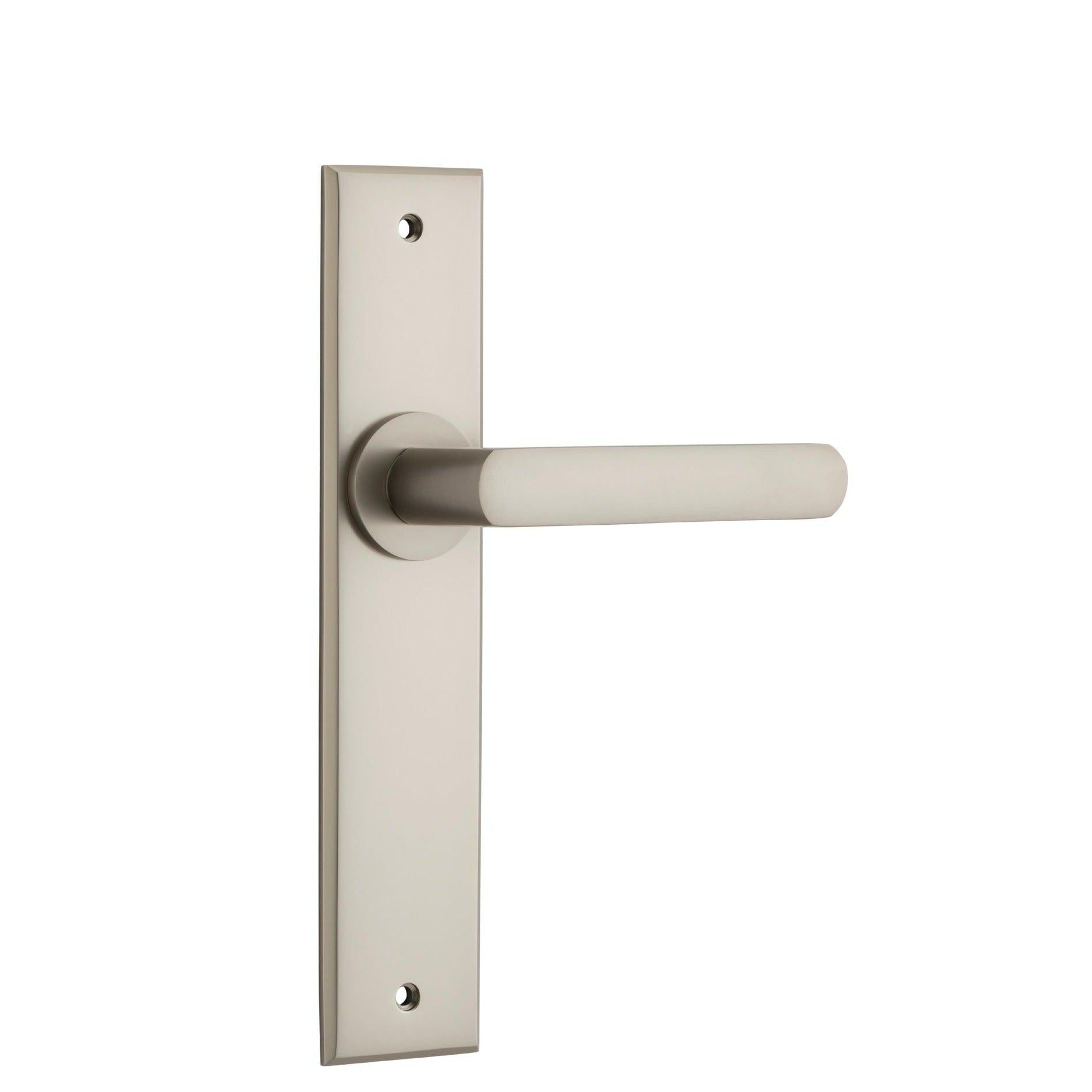 Iver Door Handle Osaka Chamfered Latch Pair Satin Nickel