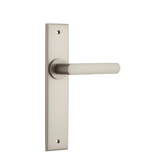 Iver Door Handle Osaka Chamfered Latch Pair Satin Nickel