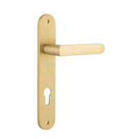 Iver Door Handle Osaka Oval Euro Pair Brushed Brass