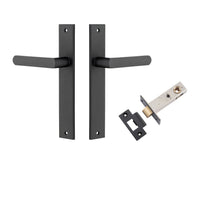 Iver Door Handle Osaka Rectangular Latch Pair Matt Black Passage Kit