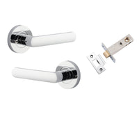 Iver Door Handle Osaka Round Rose Inbuilt Privacy Pair Kit Polished Chrome