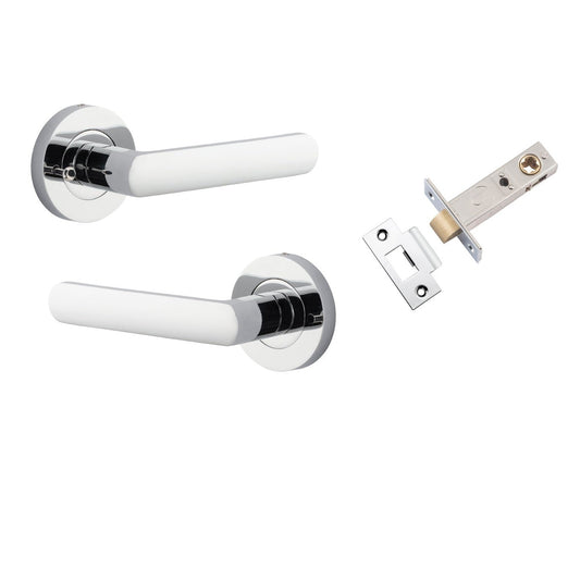 Iver Door Handle Osaka Round Rose Inbuilt Privacy Pair Kit Polished Chrome