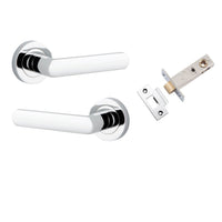 Iver Door Handle Osaka Round Rose Polished Chrome Passage Kit