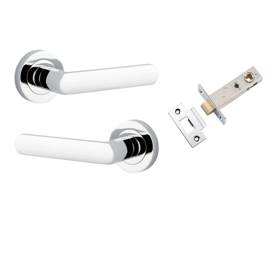 Iver Door Handle Osaka Round Rose Polished Chrome Passage Kit