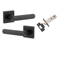 Iver Door Handle Osaka Square Rose Matt Black Passage Kit