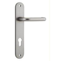Iver Door Handle Oslo Oval Euro Pair Satin Nickel