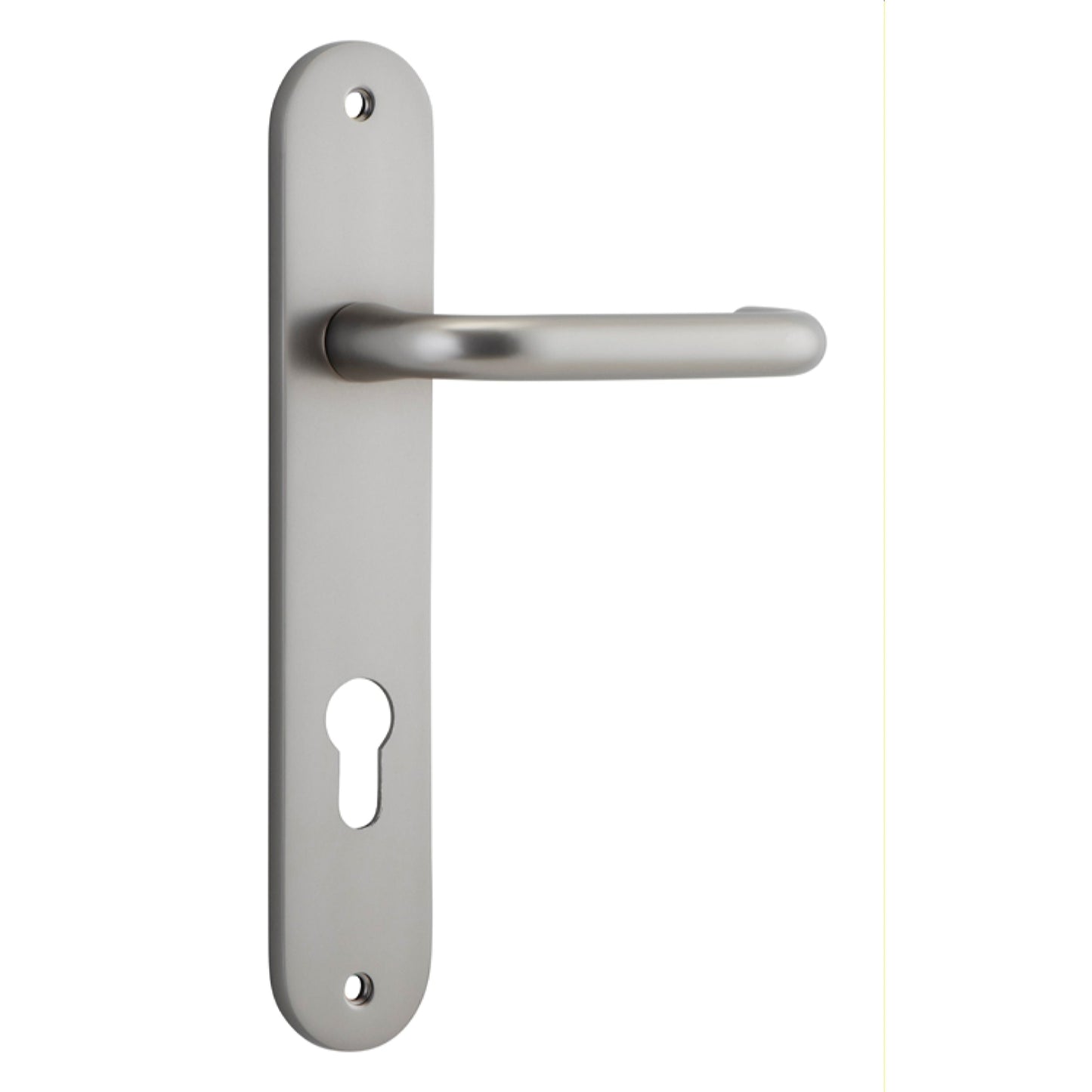 Iver Door Handle Oslo Oval Euro Pair Satin Nickel