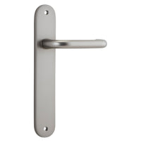Iver Door Handle Oslo Oval Latch Pair Satin Nickel