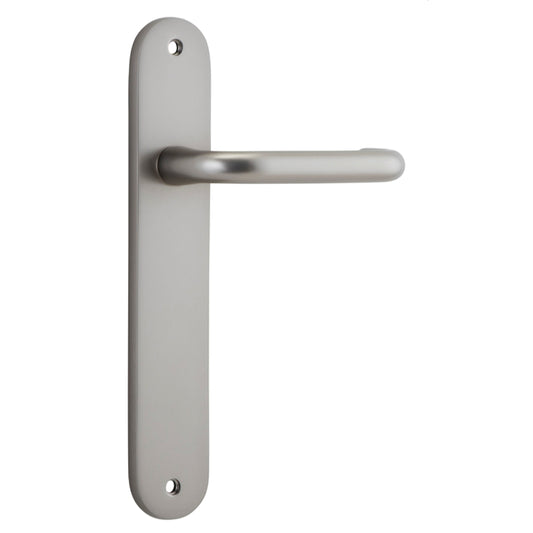 Iver Door Handle Oslo Oval Latch Pair Satin Nickel