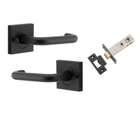 Iver Door Handle Oslo Square Rose Inbuilt Privacy Pair Kit Matt Black