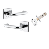 Iver Door Handle Oslo Square Rose Inbuilt Privacy Pair Kit Polished Chrome