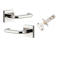 Iver Door Handle Oslo Square Rose Inbuilt Privacy Pair Kit Polished Nickel