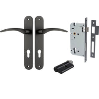 Iver Door Handle Oxford Oval Euro Key/Key Matt Black Entrance Kit