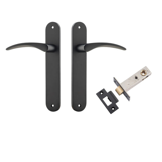 Iver Door Handle Oxford Oval Latch Matt Black Passage Kit