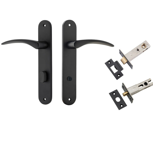 Iver Door Handle Oxford Oval Privacy Matt Black Inbuilt Privacy Kit
