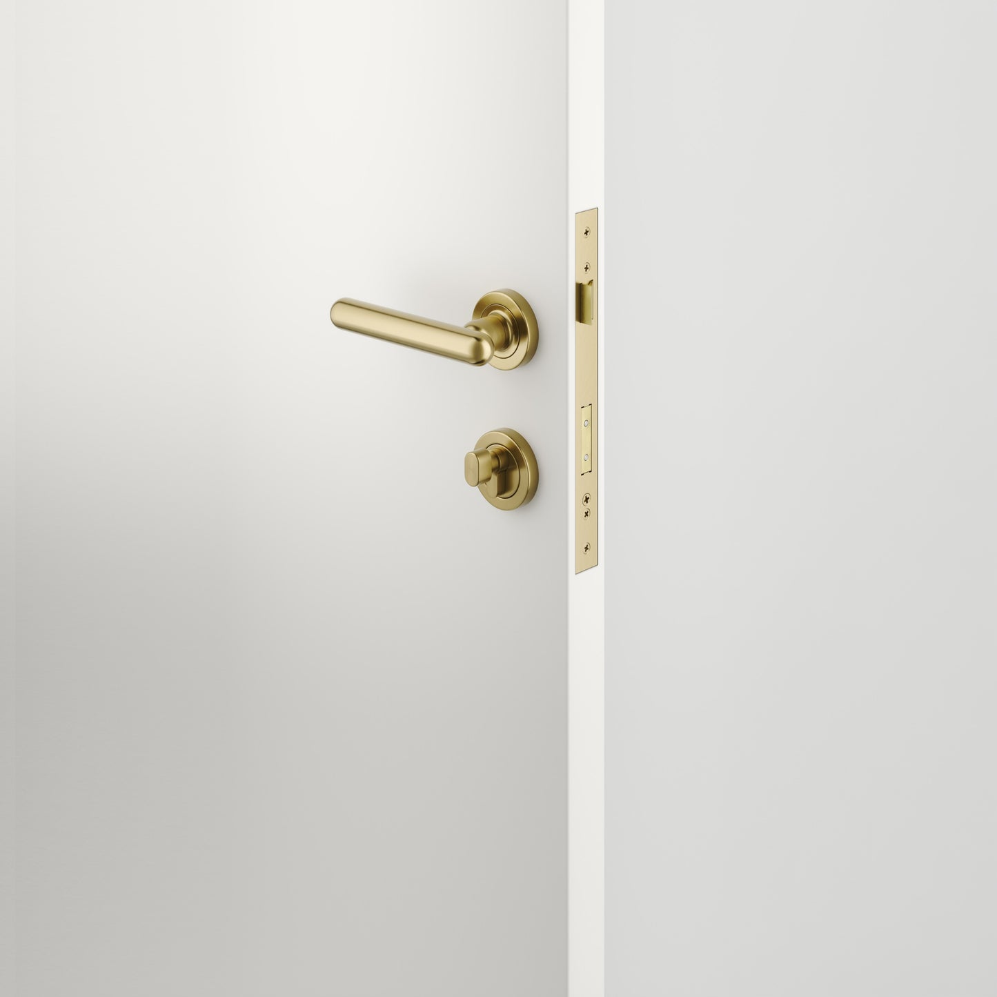 Iver Door Handle Puerto Rose Round Brushed Gold PVD Key / Thumb Entrance Kit
