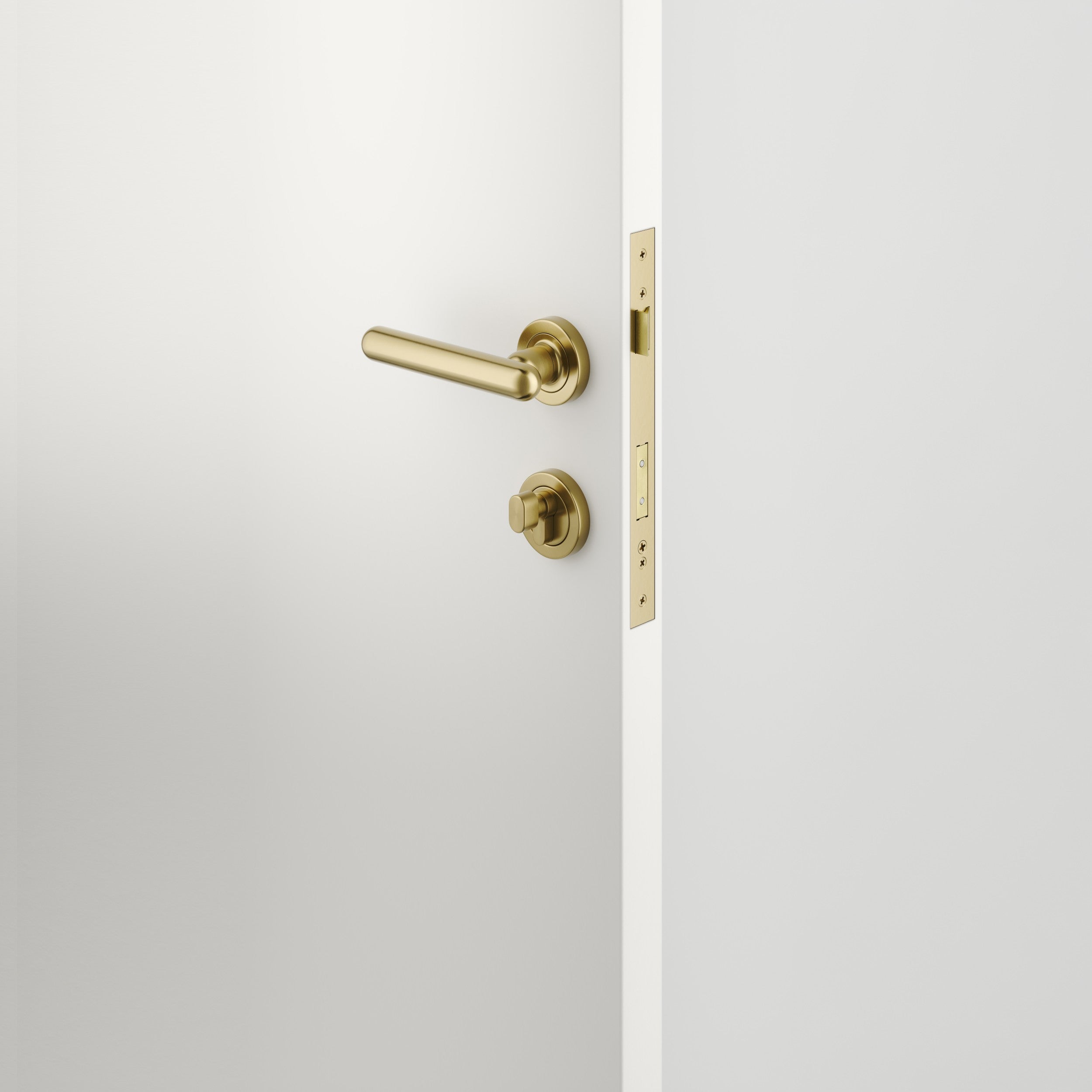 Iver Door Handle Puerto Rose Round Brushed Gold PVD Key / Thumb Entrance Kit