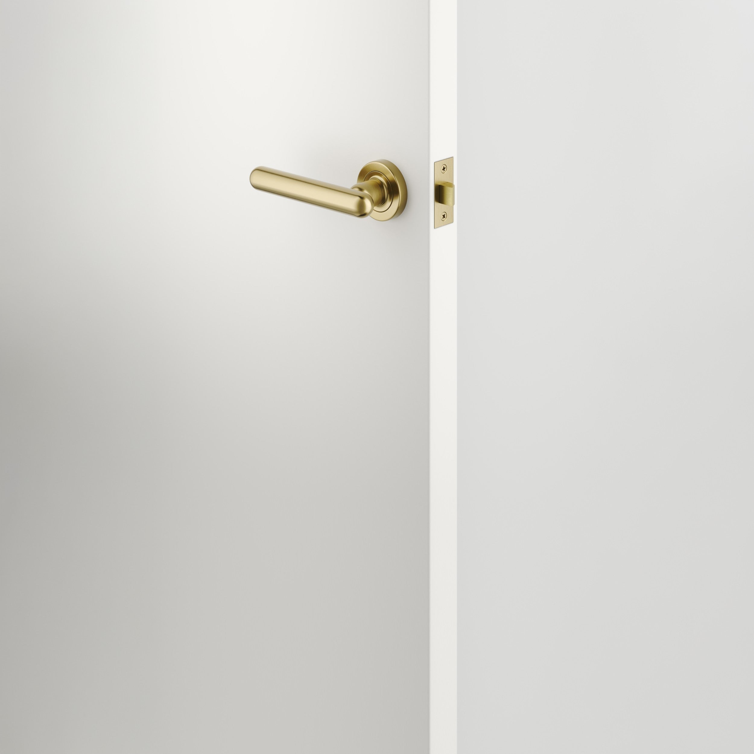 Iver Door Handle Puerto Rose Round Brushed Gold PVD Passage Kit