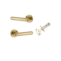 Iver Door Handle Puerto Rose Round Brushed Gold PVD Passage Kit