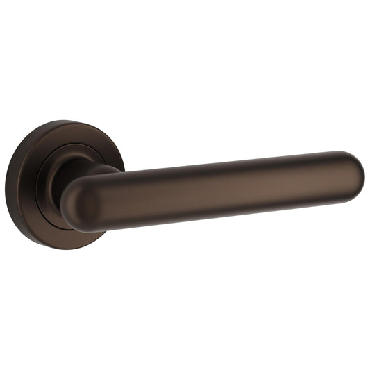 Iver Door Handle Puerto Rose Round Latch Pair Signature Brass