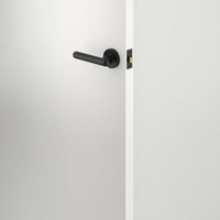 Iver Door Handle Puerto Rose Round Matt Black Inbuilt Privacy Kit