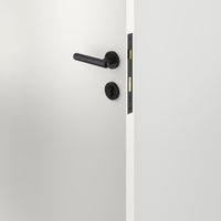 Iver Door Handle Puerto Rose Round Matt Black Key / Key Entrance Kit