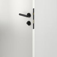Iver Door Handle Puerto Rose Round Matt Black Key / Thumb Entrance Kit