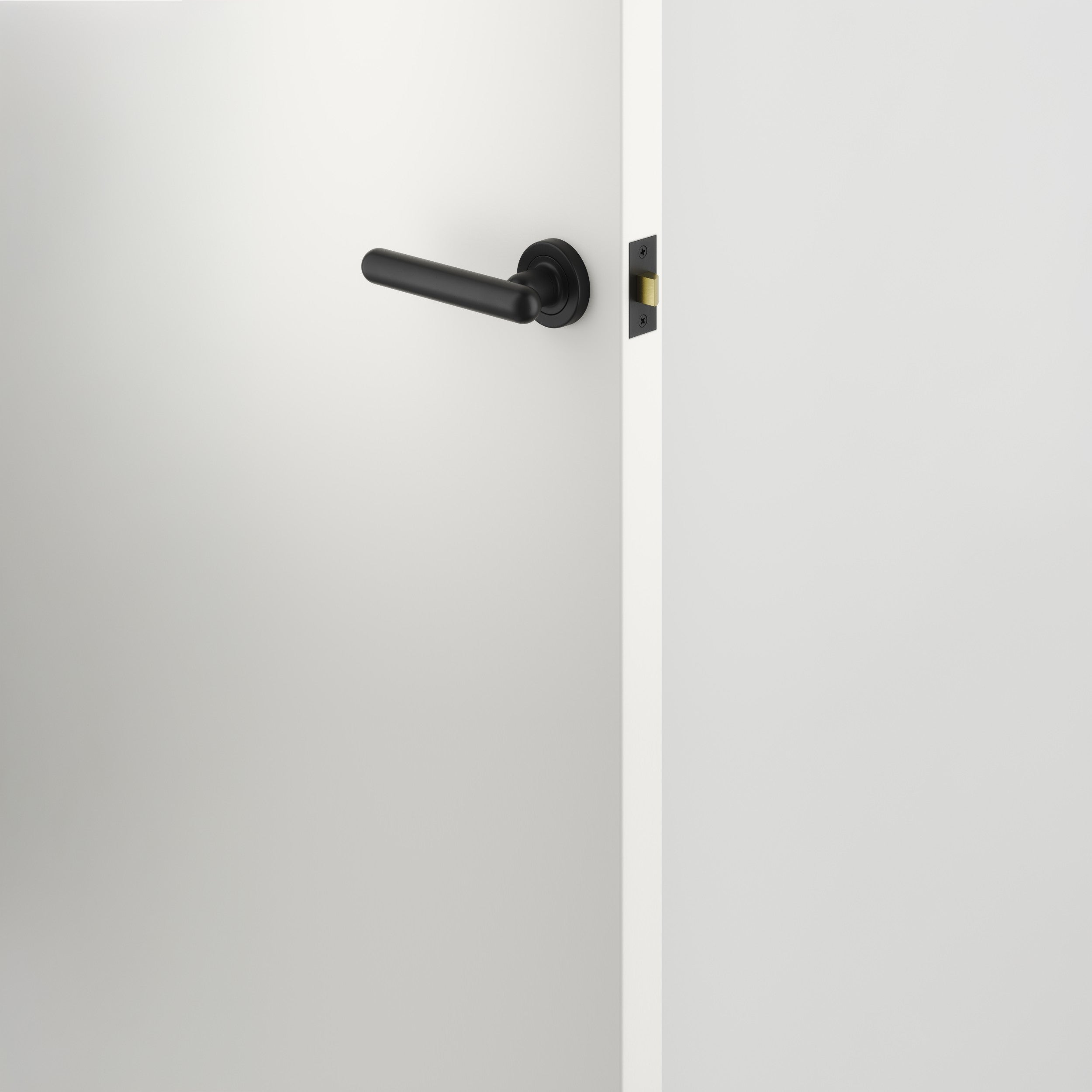 Iver Door Handle Puerto Rose Round Matt Black Passage Kit