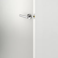 Iver Door Handle Puerto Rose Round Polished Chrome Inbuilt Privacy Kit