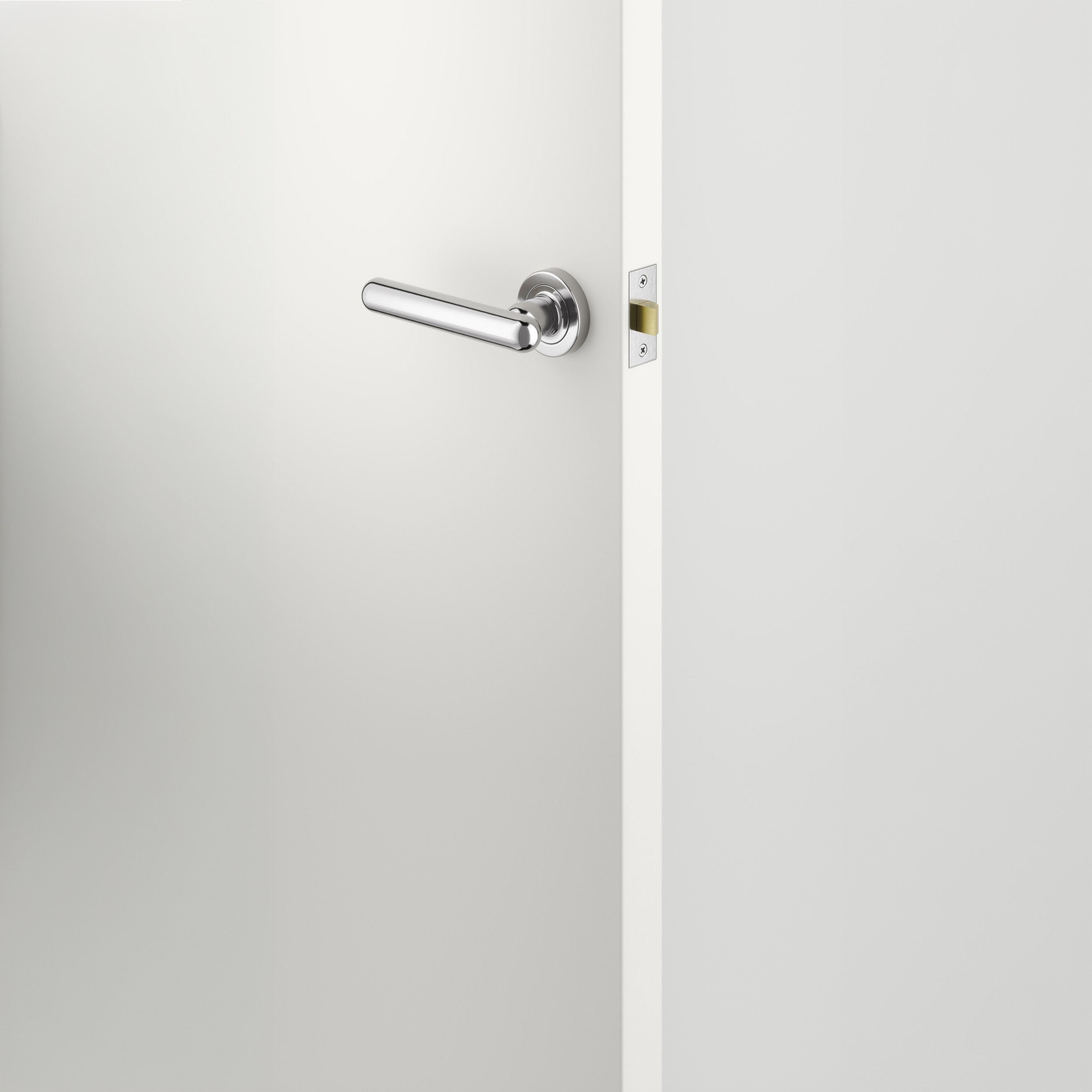Iver Door Handle Puerto Rose Round Polished Chrome Passage Kit