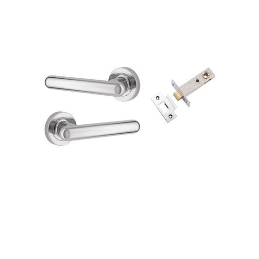 Iver Door Handle Puerto Rose Round Polished Chrome Passage Kit