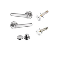 Iver Door Handle Puerto Rose Round Polished Chrome Seperate Privacy Kit