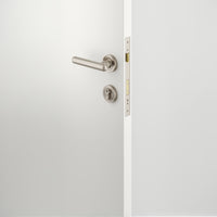 Iver Door Handle Puerto Rose Round Satin Nickel Key / Key Entrance Kit